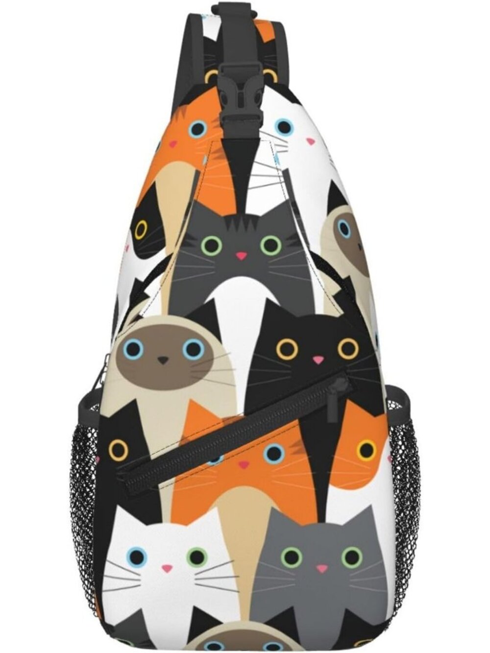 Unisex  Cute Cats Halloween Travel Hiking Sling Backpack Casual Crossbody Bag